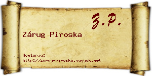 Zárug Piroska névjegykártya