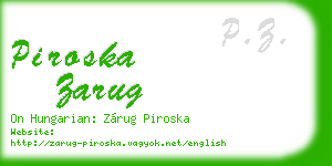 piroska zarug business card